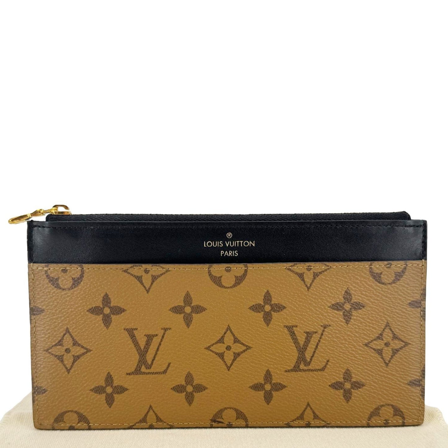 LOUIS VUITTON Slim Purse Monogram Reverse Canvas Wallet Brown