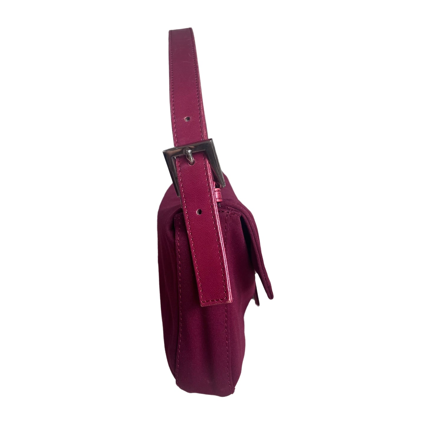 FENDI Baguette Raspberry Pink Cloth Shoulder Bag