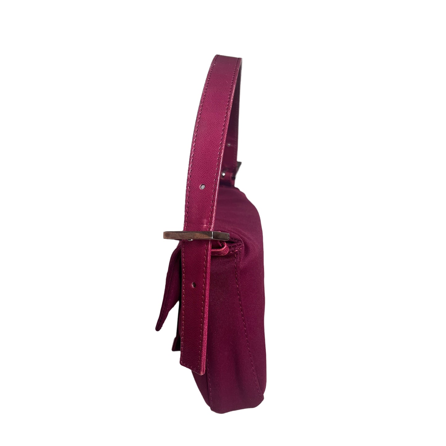 FENDI Baguette Raspberry Pink Cloth Shoulder Bag