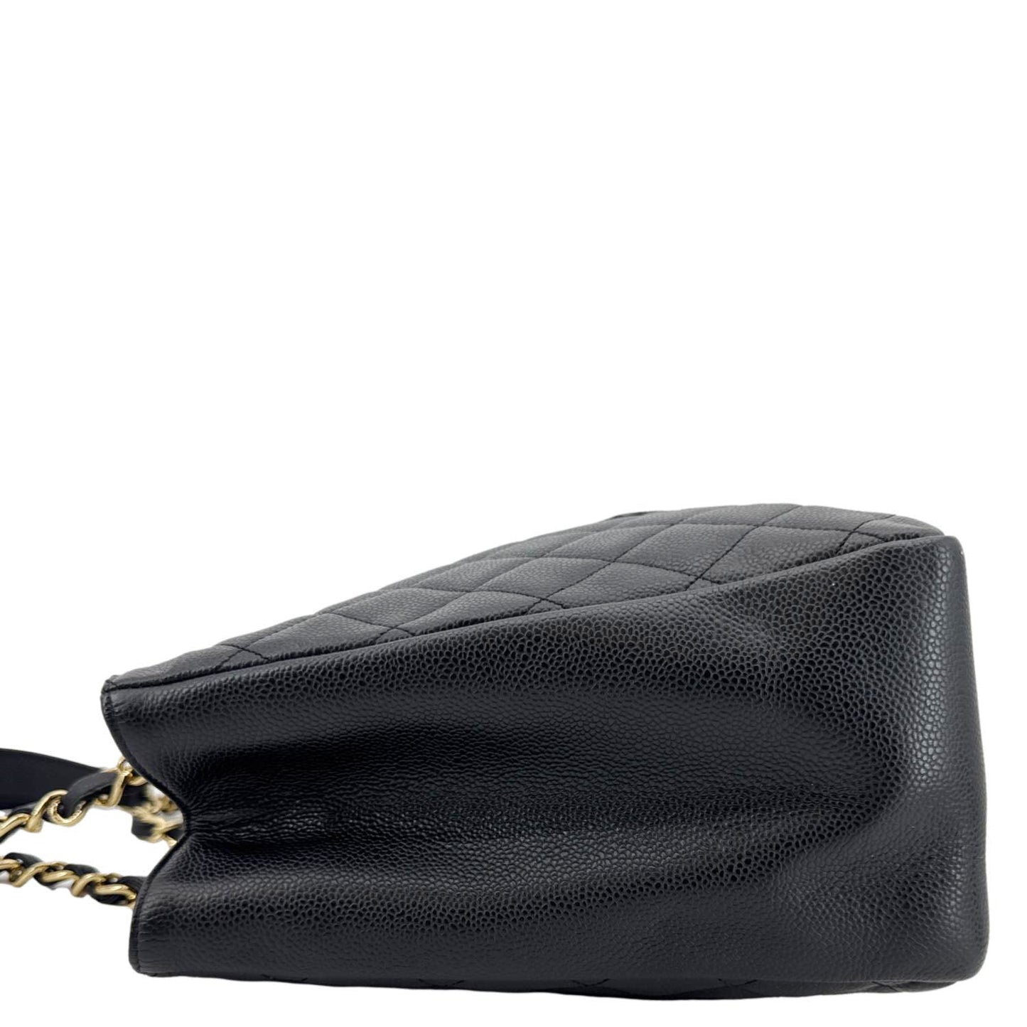 CHANEL Grand Shopping Quilted Leather Tote Bag Black