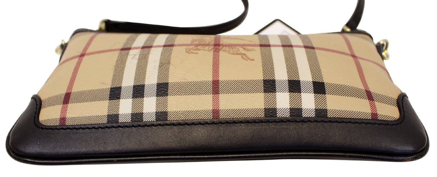 BURBERRY Haymarket Check Coated Canvas Peyton Crossbody Bag