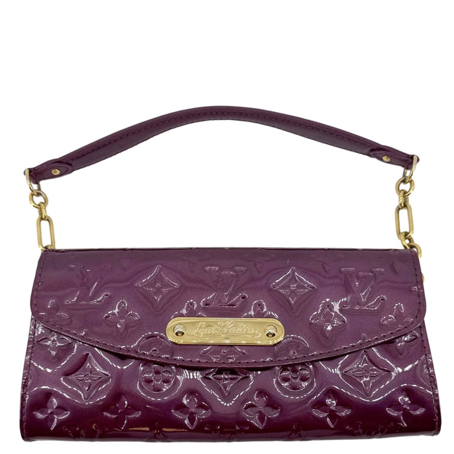 LOUIS VUITTON Sunset Boulevard Monogram Vernis Shoulder Bag Dark Purple