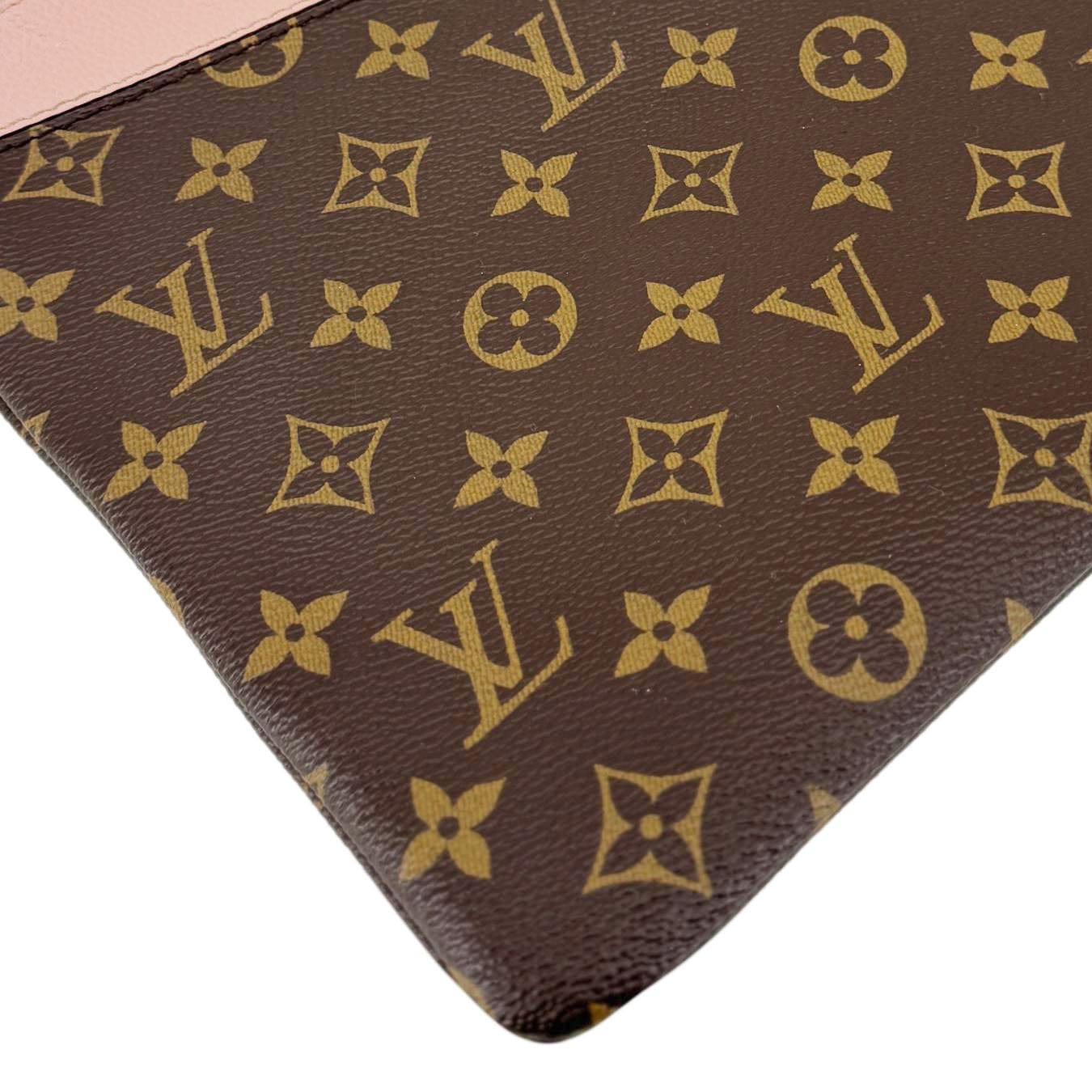 LOUIS VUITTON Daily Pouch Monogram Canvas Clutch Pink