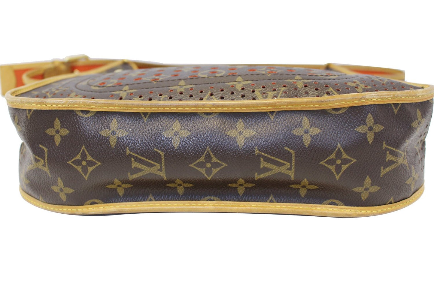 LOUIS VUITTON Orange Monogram Perforated Musette Shoulder Bag
