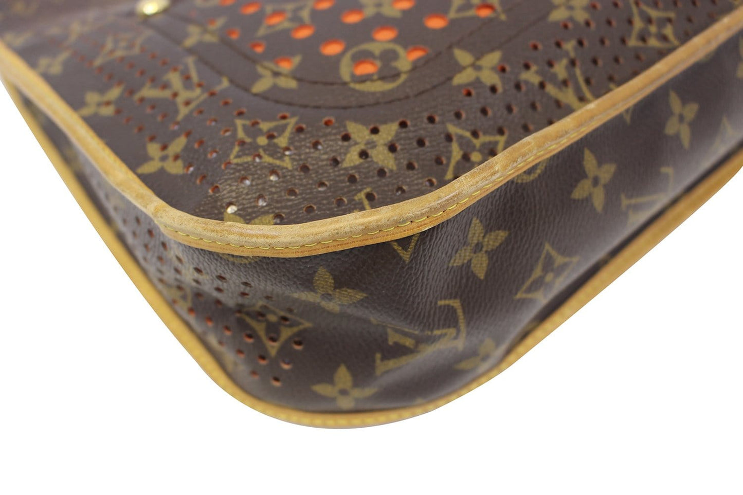 LOUIS VUITTON Orange Monogram Perforated Musette Shoulder Bag