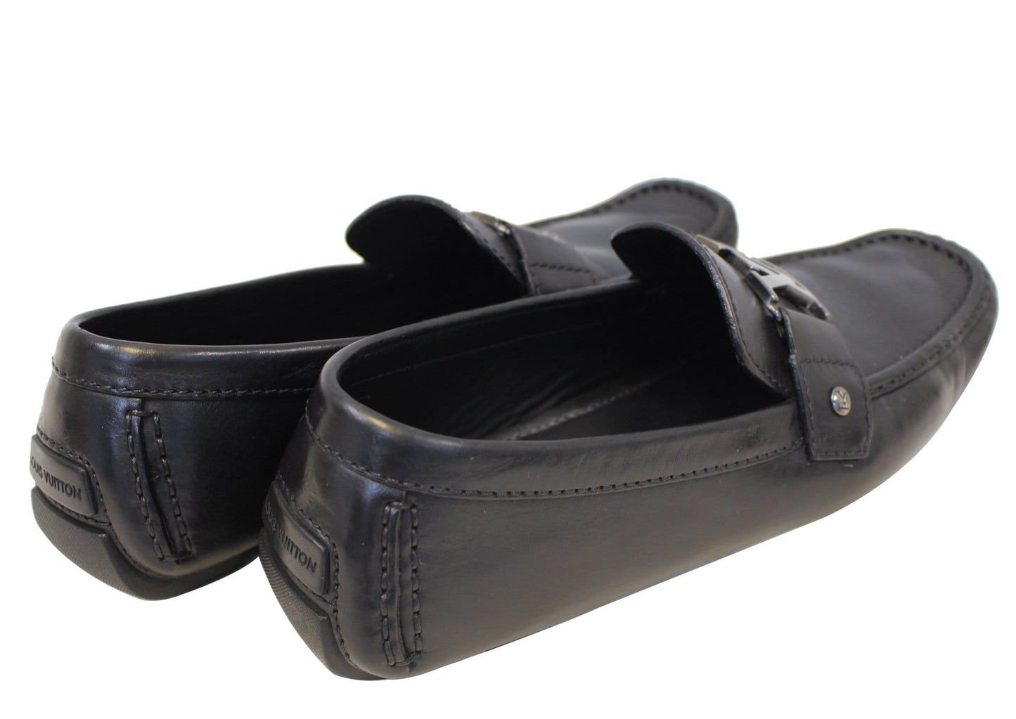 LOUIS VUITTON Black Monte Carlo Moccasins Driving Shoes