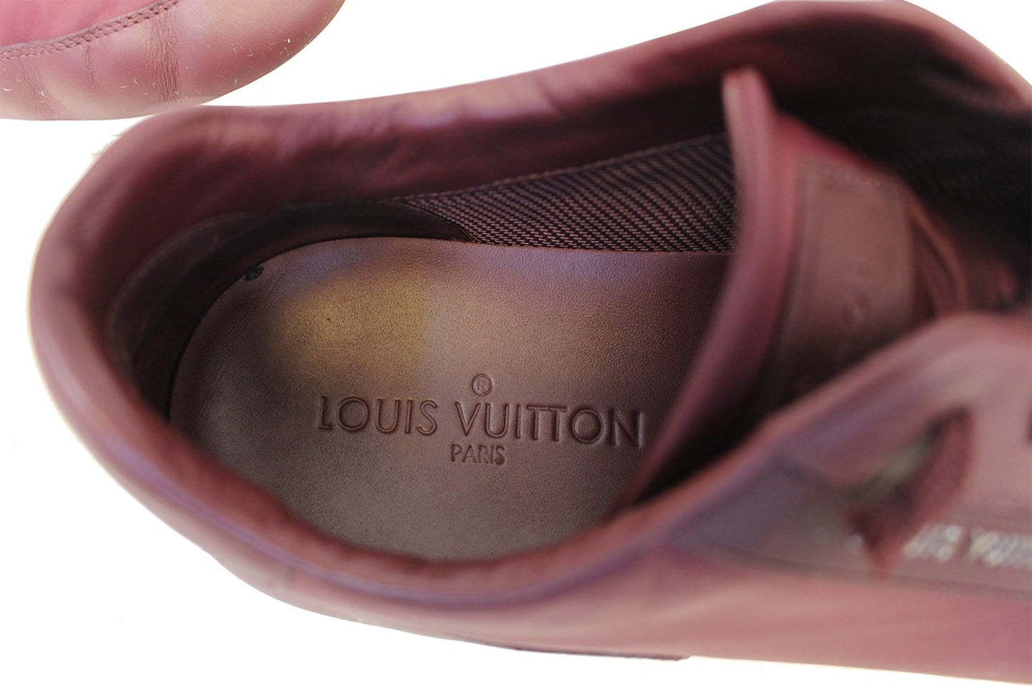 LOUIS VUITTON Burgundy Sneakers Size 8 1/2