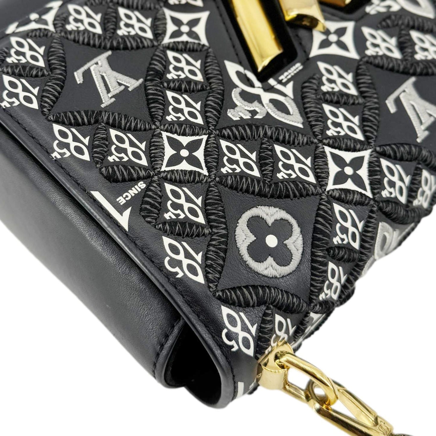 LOUIS VUITTON Metis Pochette Jacquard Since 1854 Leather Top Handle Satchel Bag Black