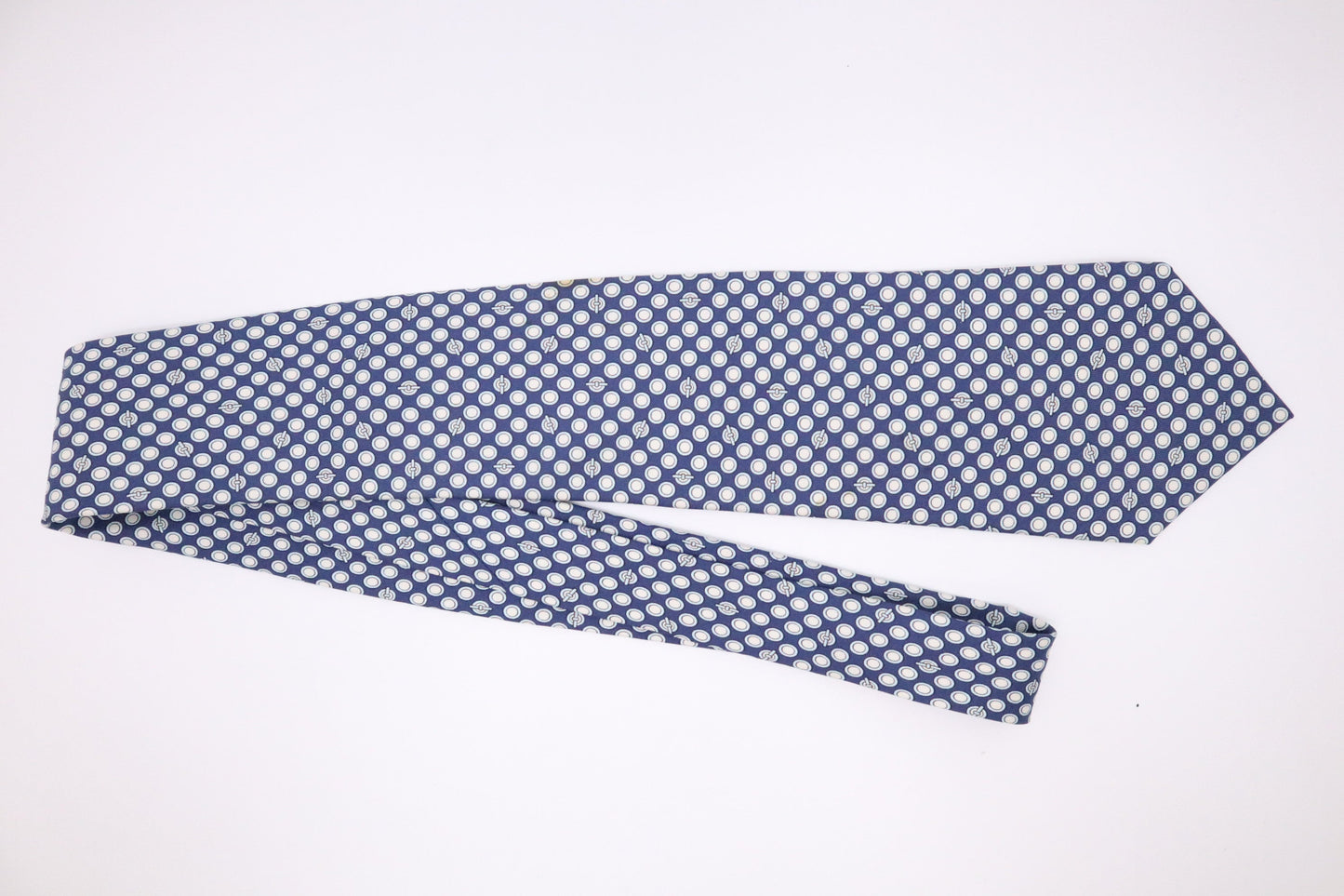 Hermes Tie in Blue Silk