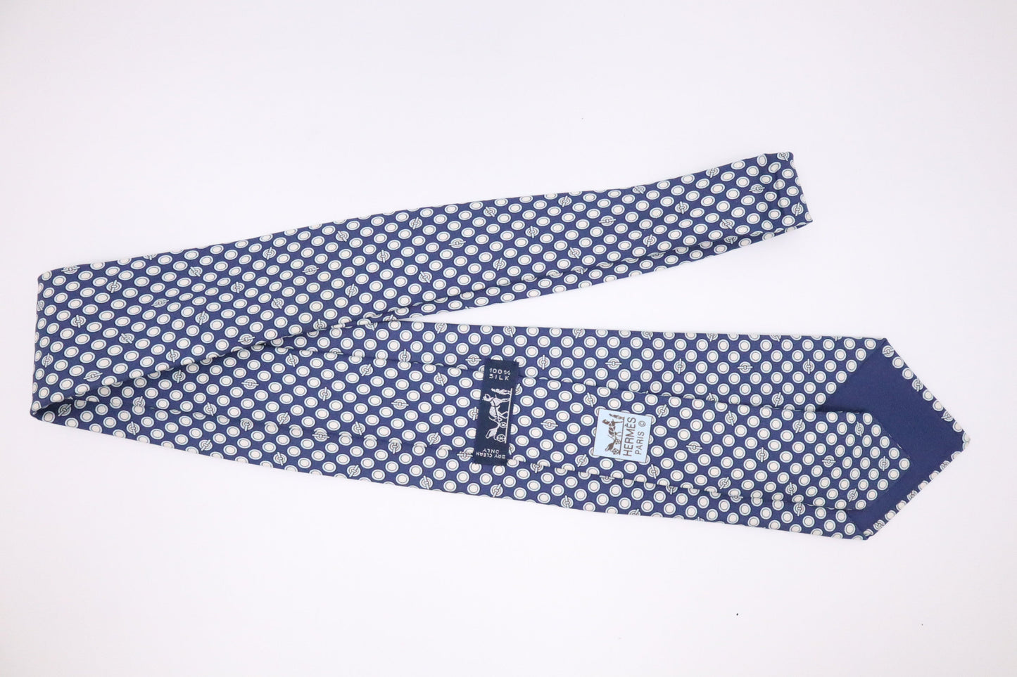 Hermes Tie in Blue Silk