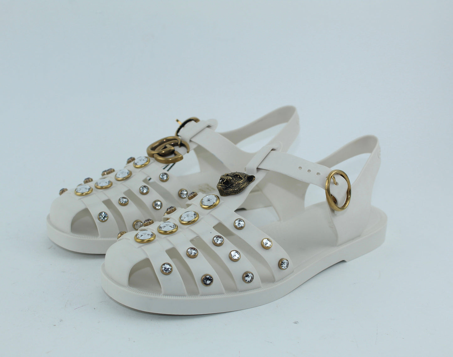GUCCI  RUBBER SANDAL WITH CRYSTALS