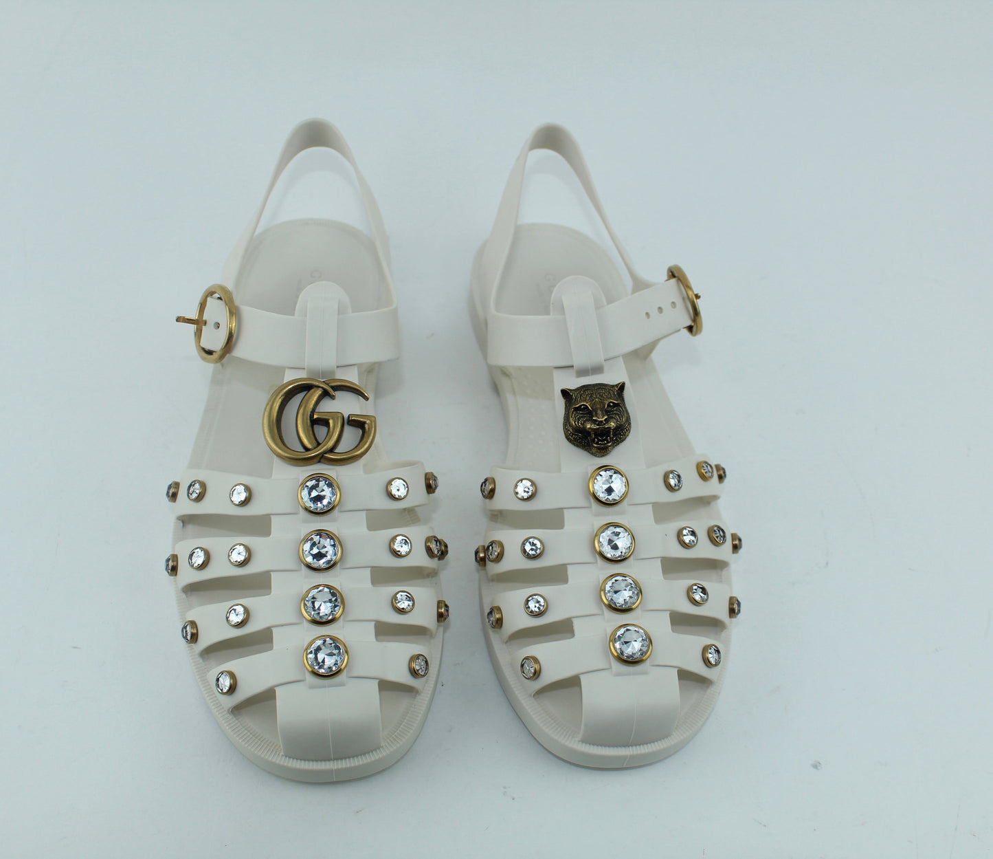 GUCCI  RUBBER SANDAL WITH CRYSTALS
