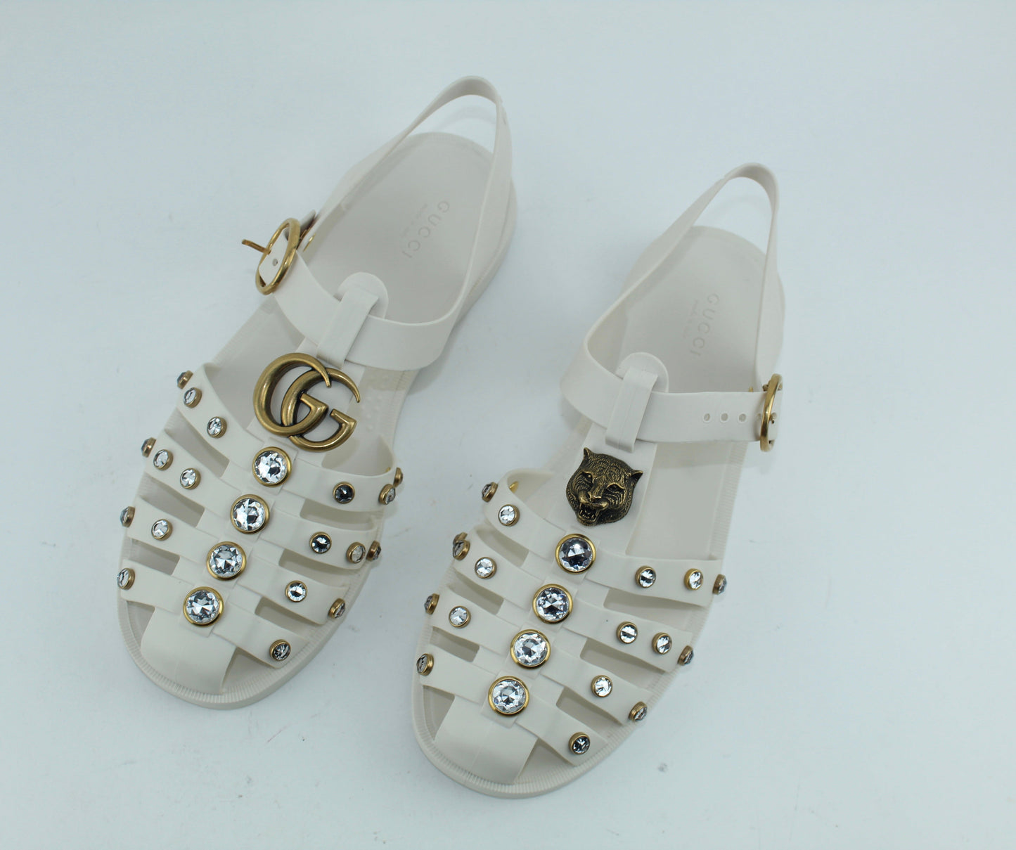 GUCCI  RUBBER SANDAL WITH CRYSTALS