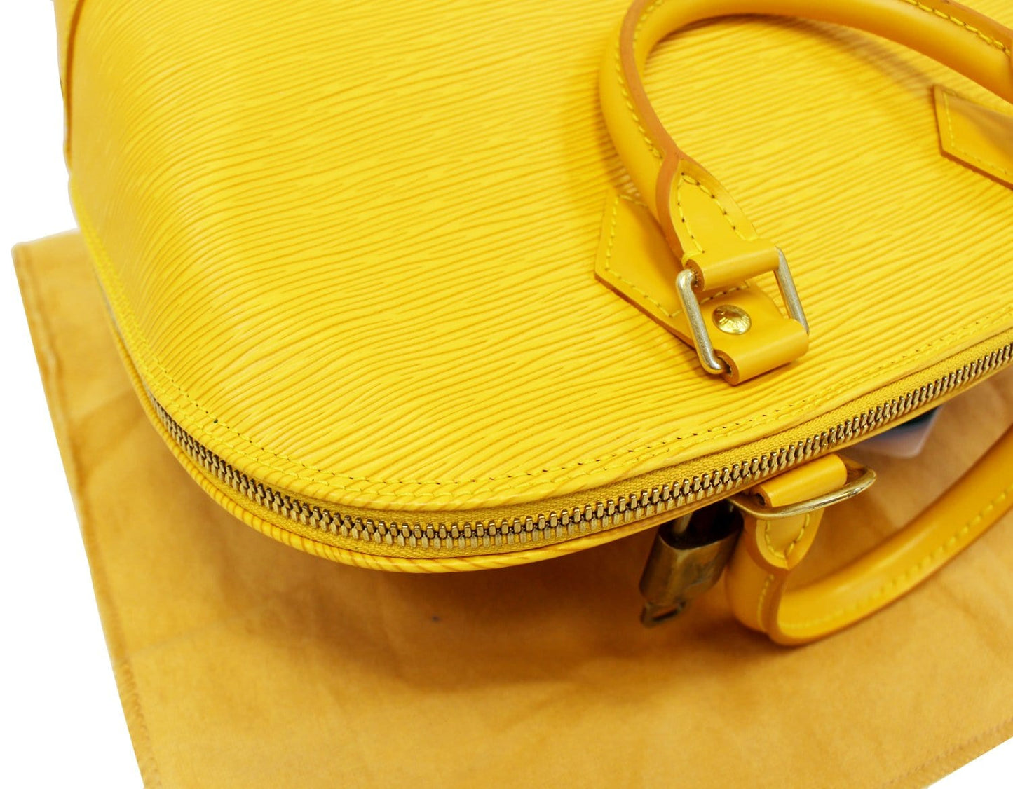 LOUIS VUITTON Epi Leather Alma PM Yellow Satchel Bag