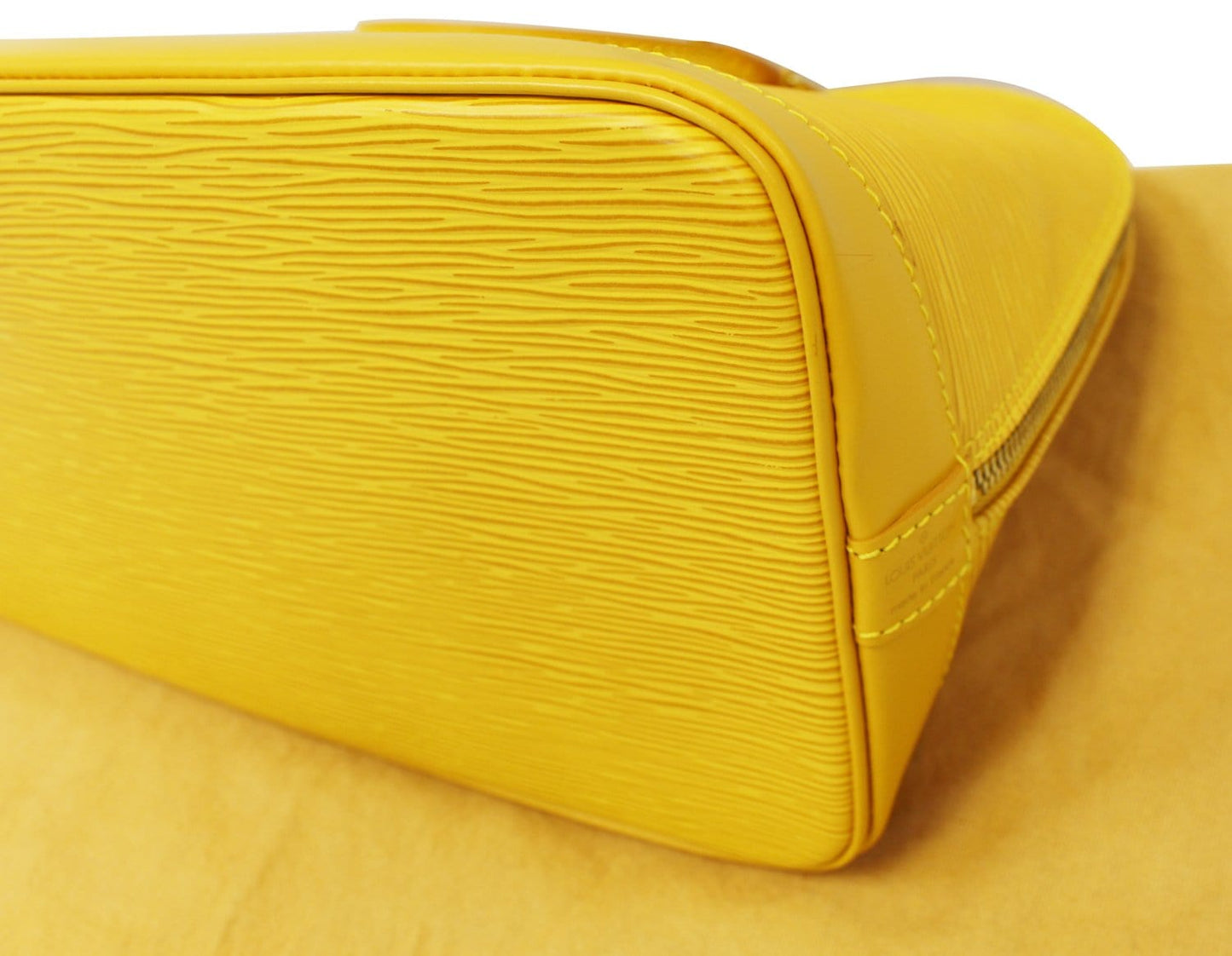 LOUIS VUITTON Epi Leather Alma PM Yellow Satchel Bag