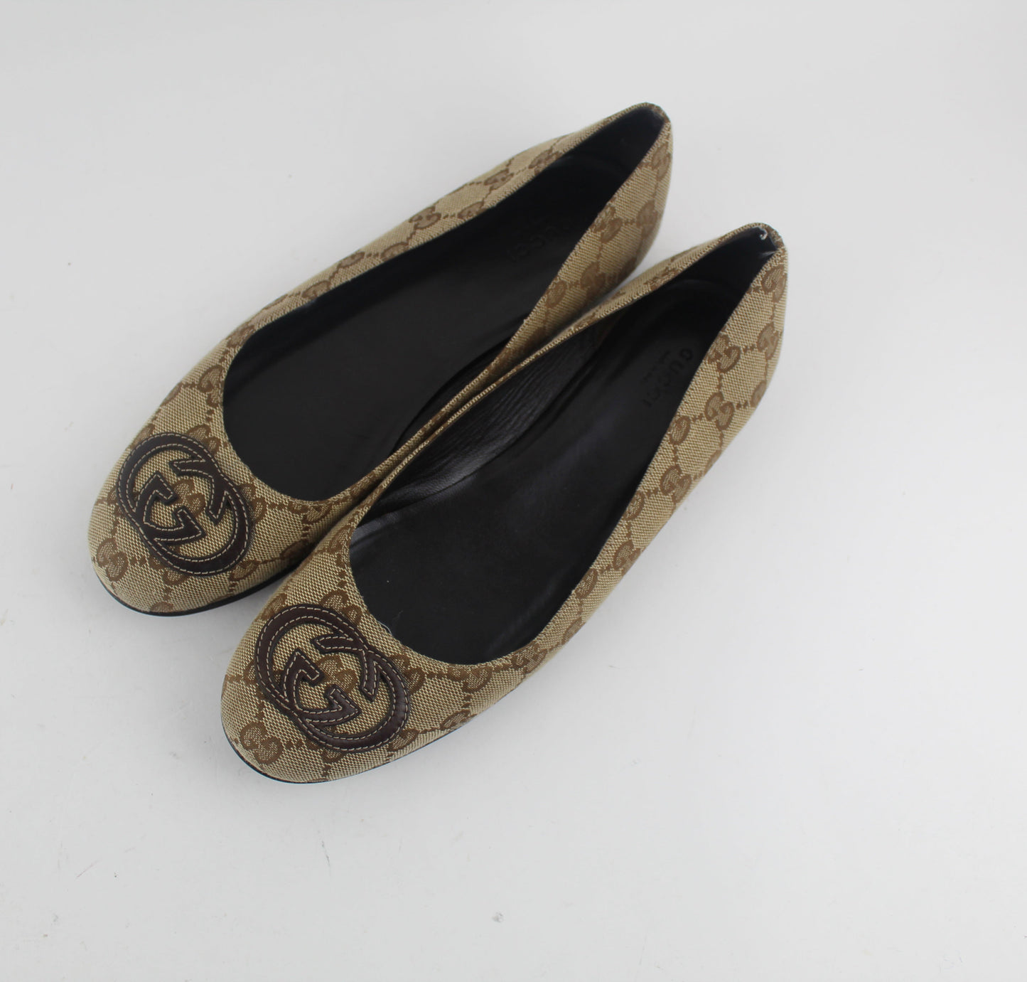GUCCI CANVAS BALLERINA FLATS