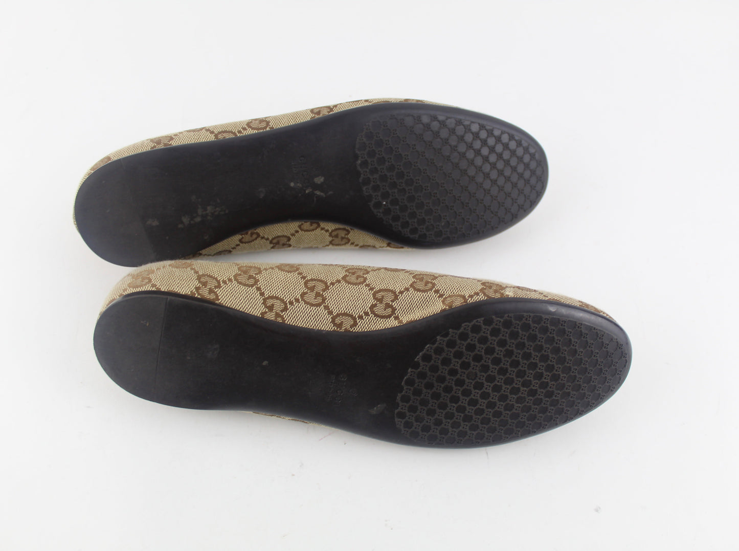 GUCCI CANVAS BALLERINA FLATS