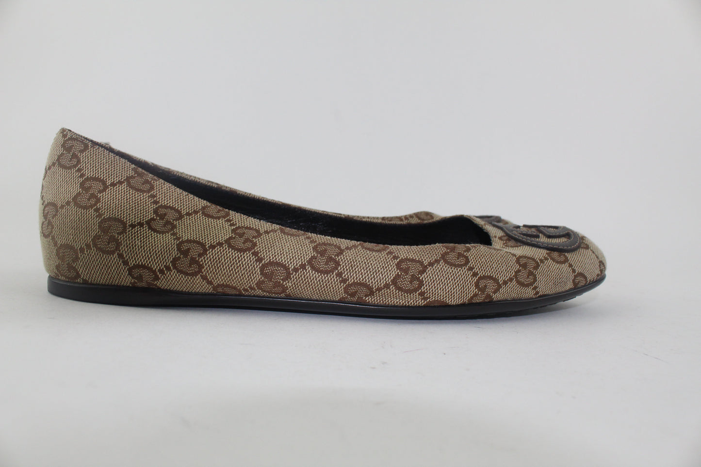 GUCCI CANVAS BALLERINA FLATS