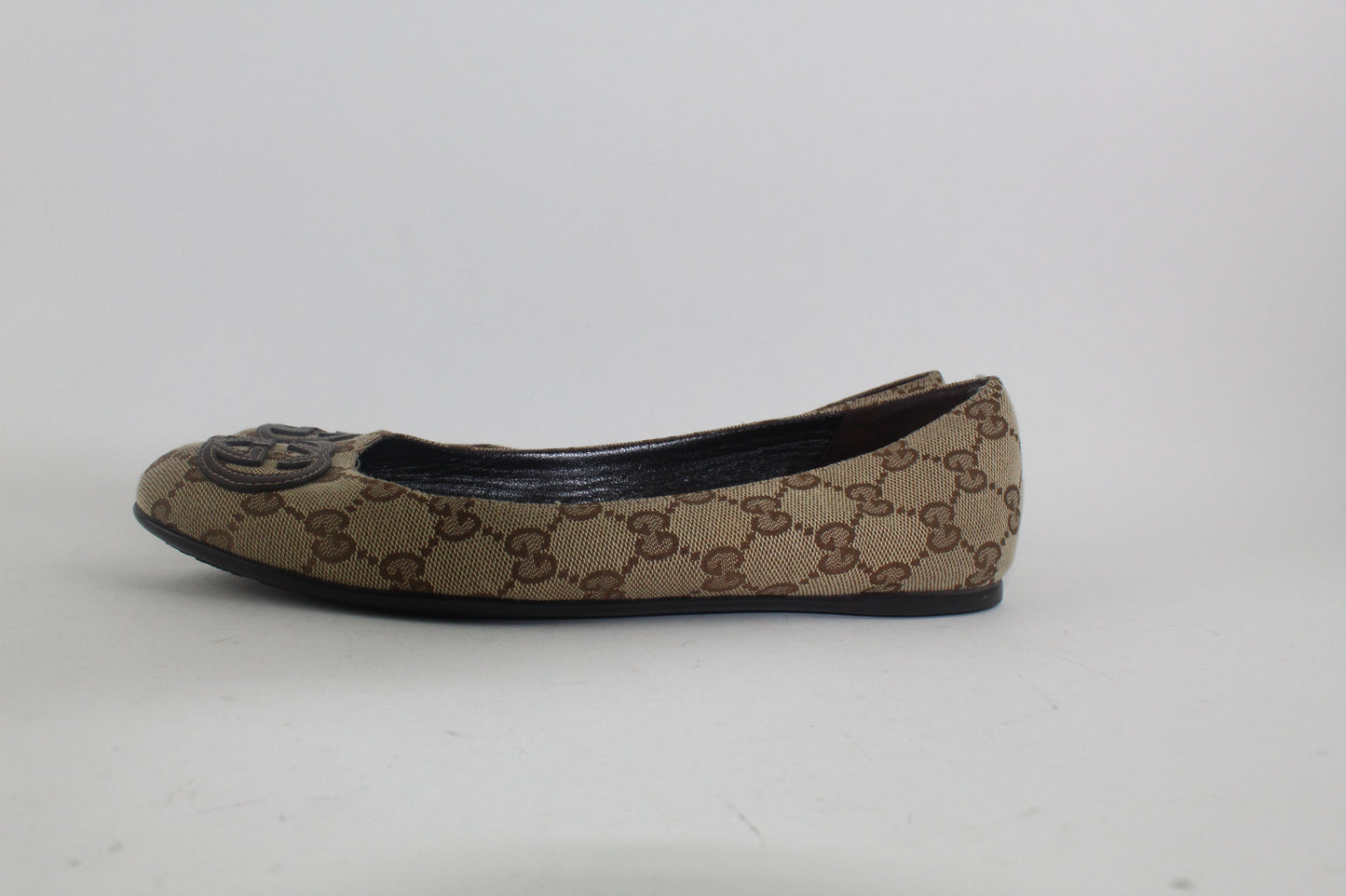 GUCCI CANVAS BALLERINA FLATS