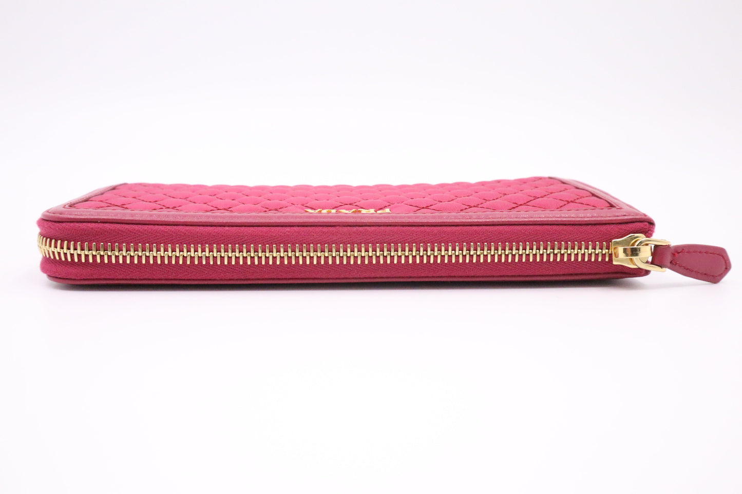 Prada Long Wallet in Pink Tessuto Quilted Nylon
