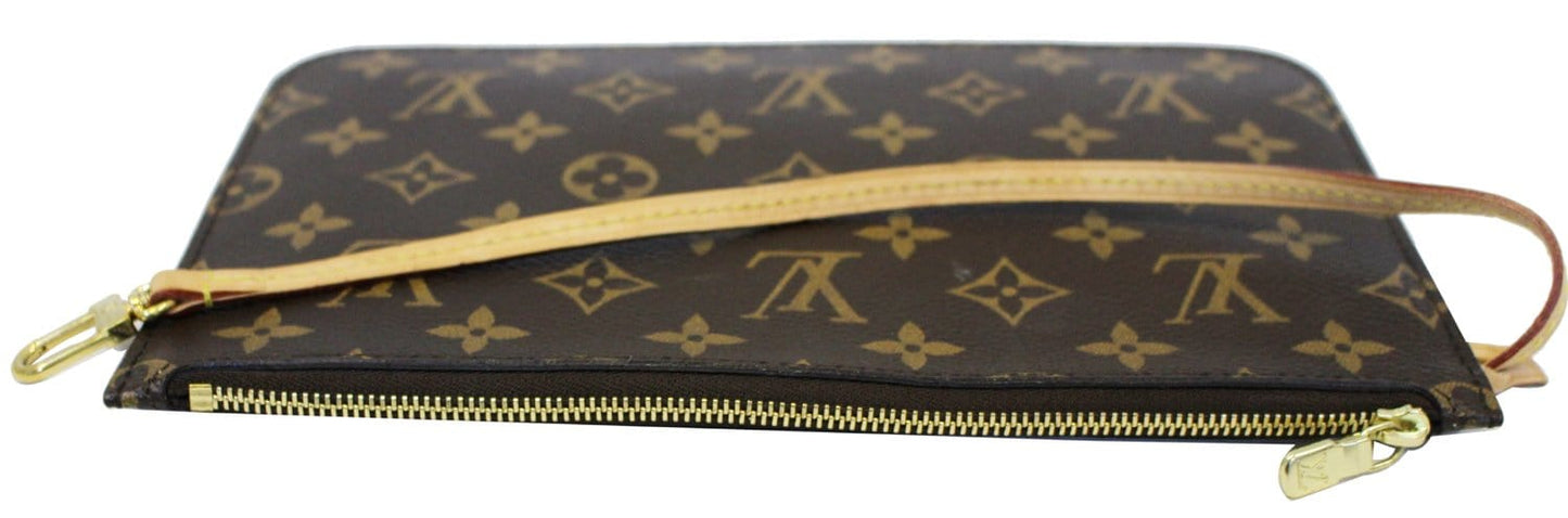 LOUIS VUITTON Monogram Canvas Pochette Wristlet Pouch Neverfull MM