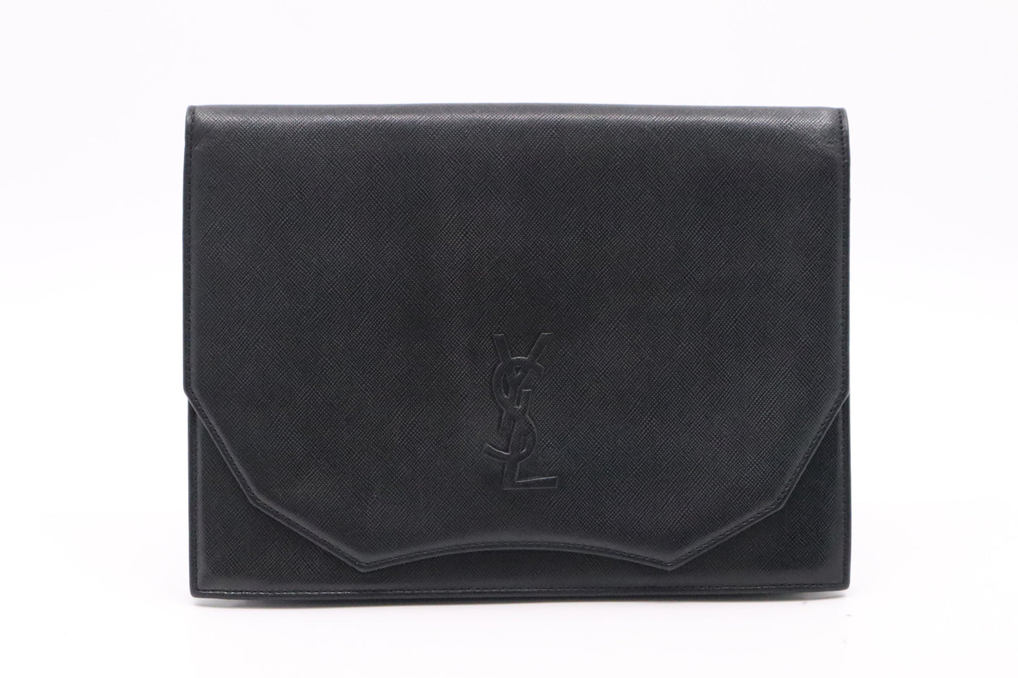YSL Clutch in Black Leather