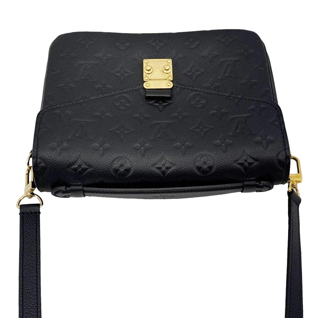 LOUIS VUITTON Metis Pochette Empreinte Leather Crossbody Bag Black