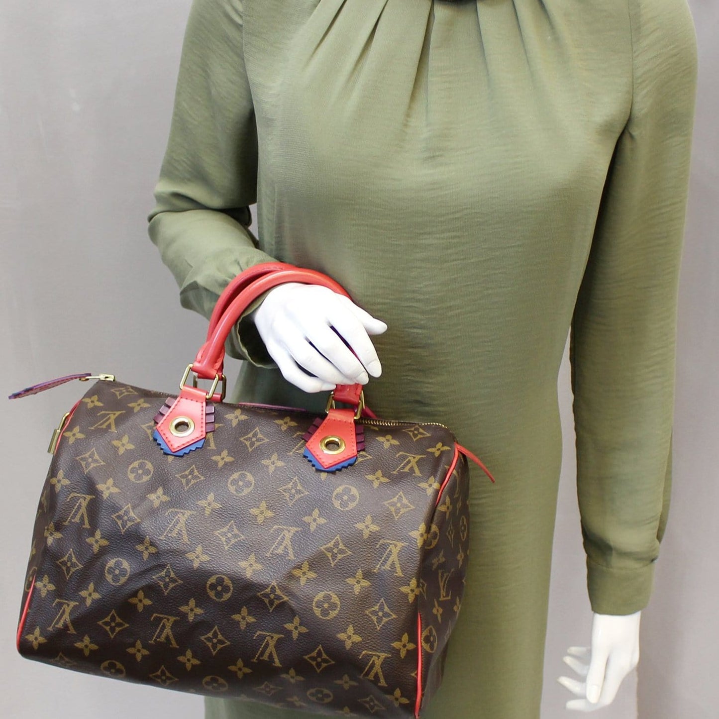 LOUIS VUITTON Totem Monogram Canvas Speedy 30 Satchel Bag