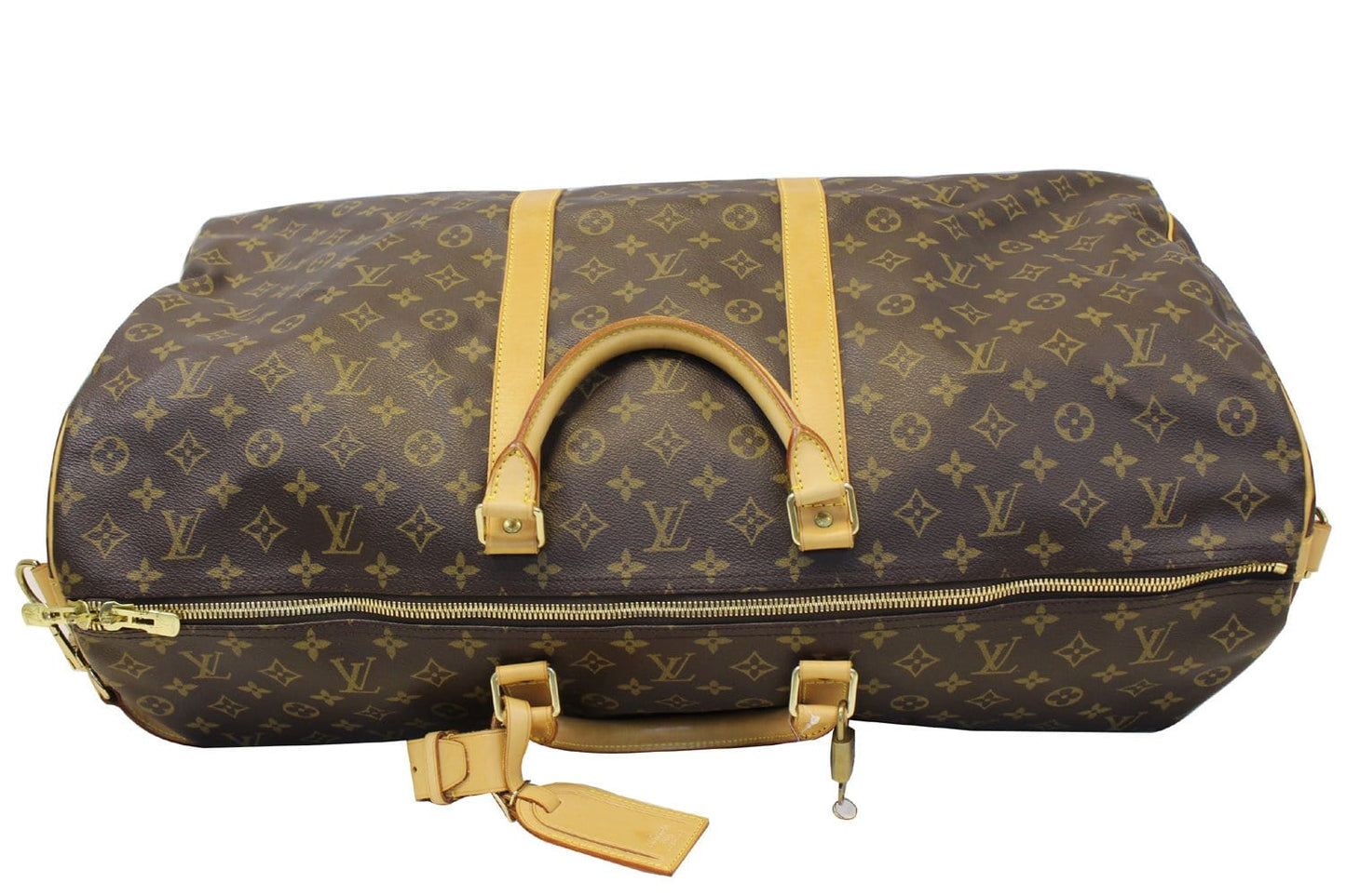LOUIS VUITTON Monogram Canvas Brown Keepall 60 Bandouliere Travel Bag