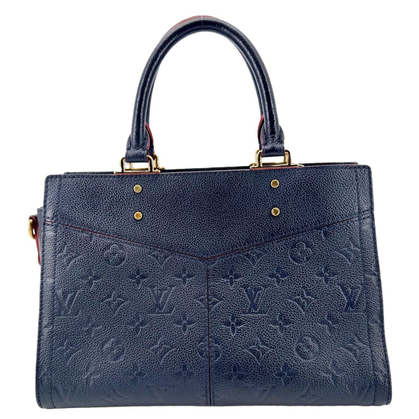 LOUIS VUITTON Sully PM Monogram Empreinte Leather Shoulder Bag Marine Rouge