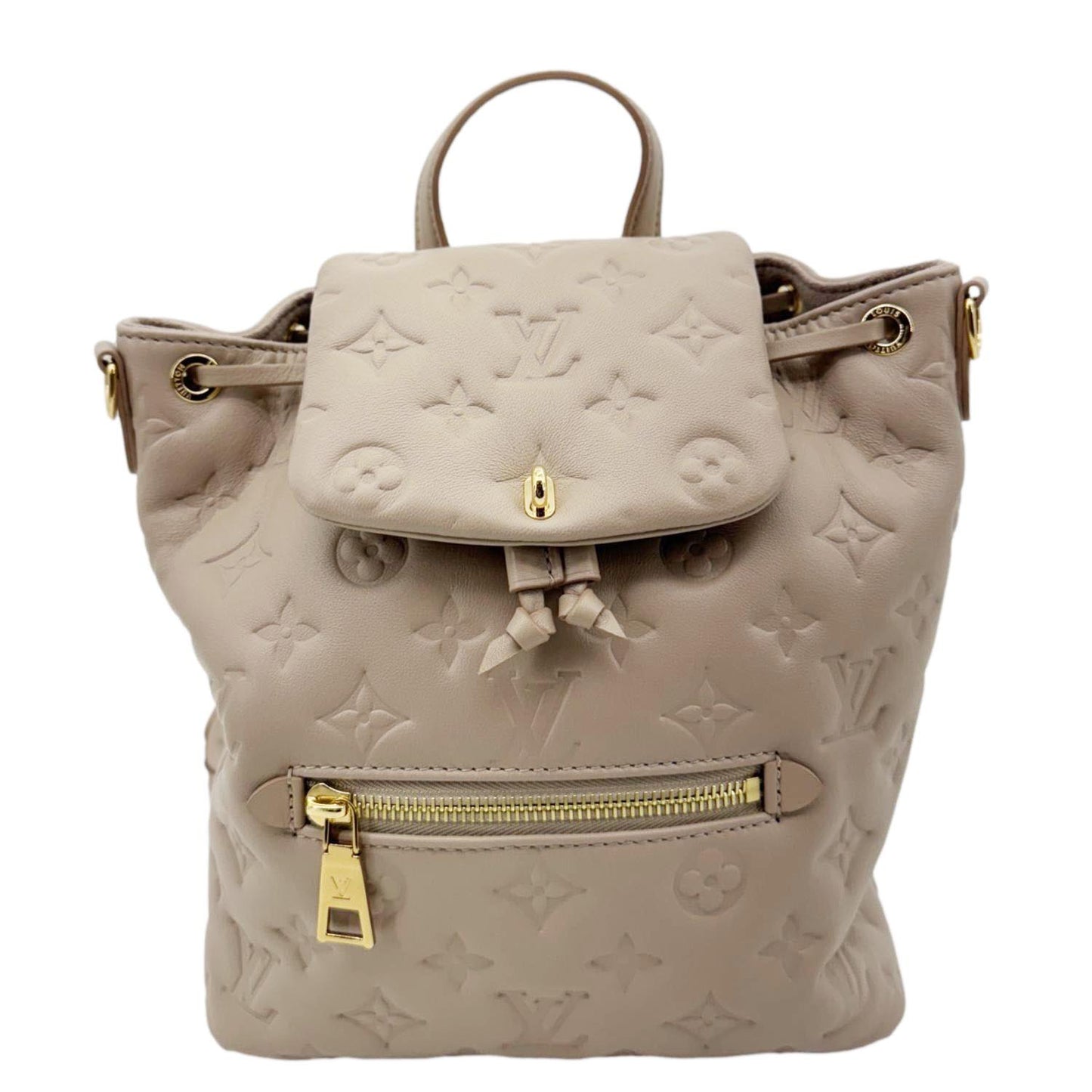 LOUIS VUITTON Coussin PM Embossed Monogram Leather Backpack Galet