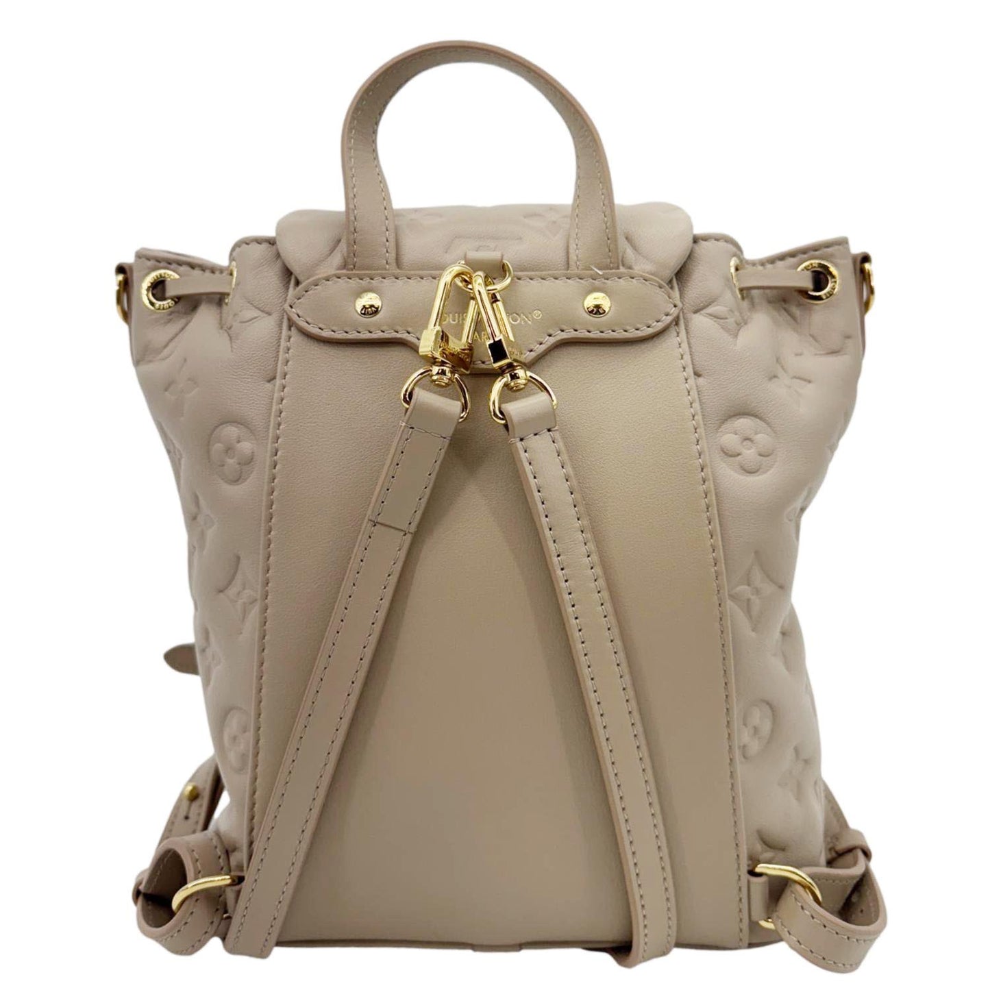 LOUIS VUITTON Coussin PM Embossed Monogram Leather Backpack Galet