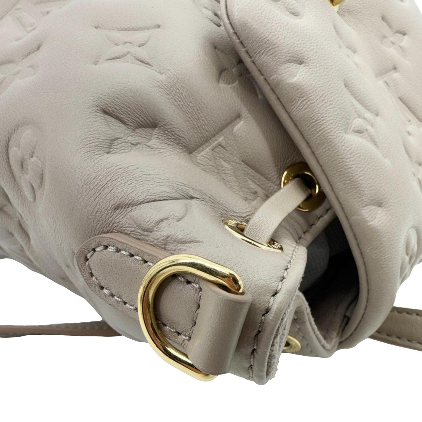 LOUIS VUITTON Coussin PM Embossed Monogram Leather Backpack Galet