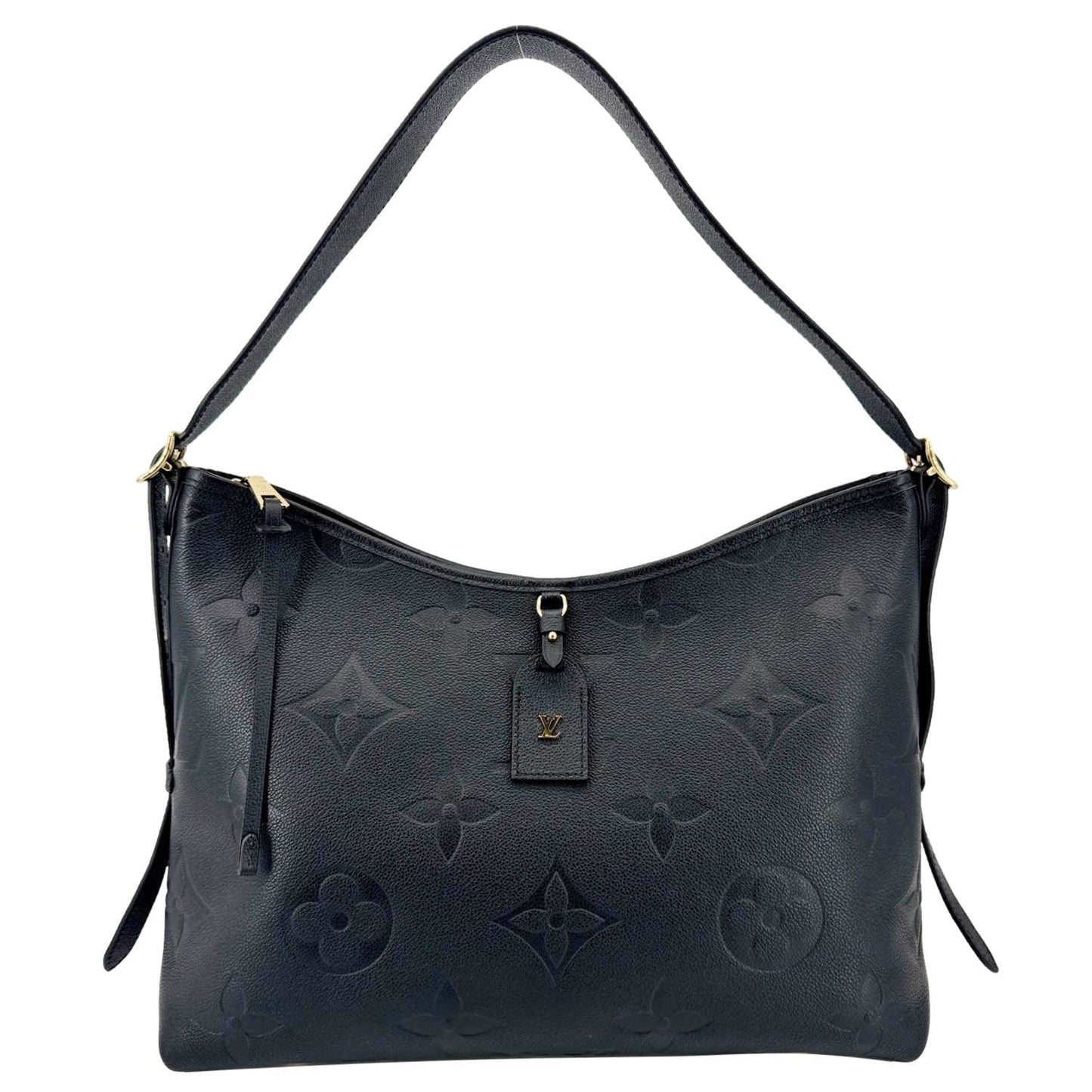LOUIS VUITTON Carryall MM Empreinte Leather Shoulder Bag Black