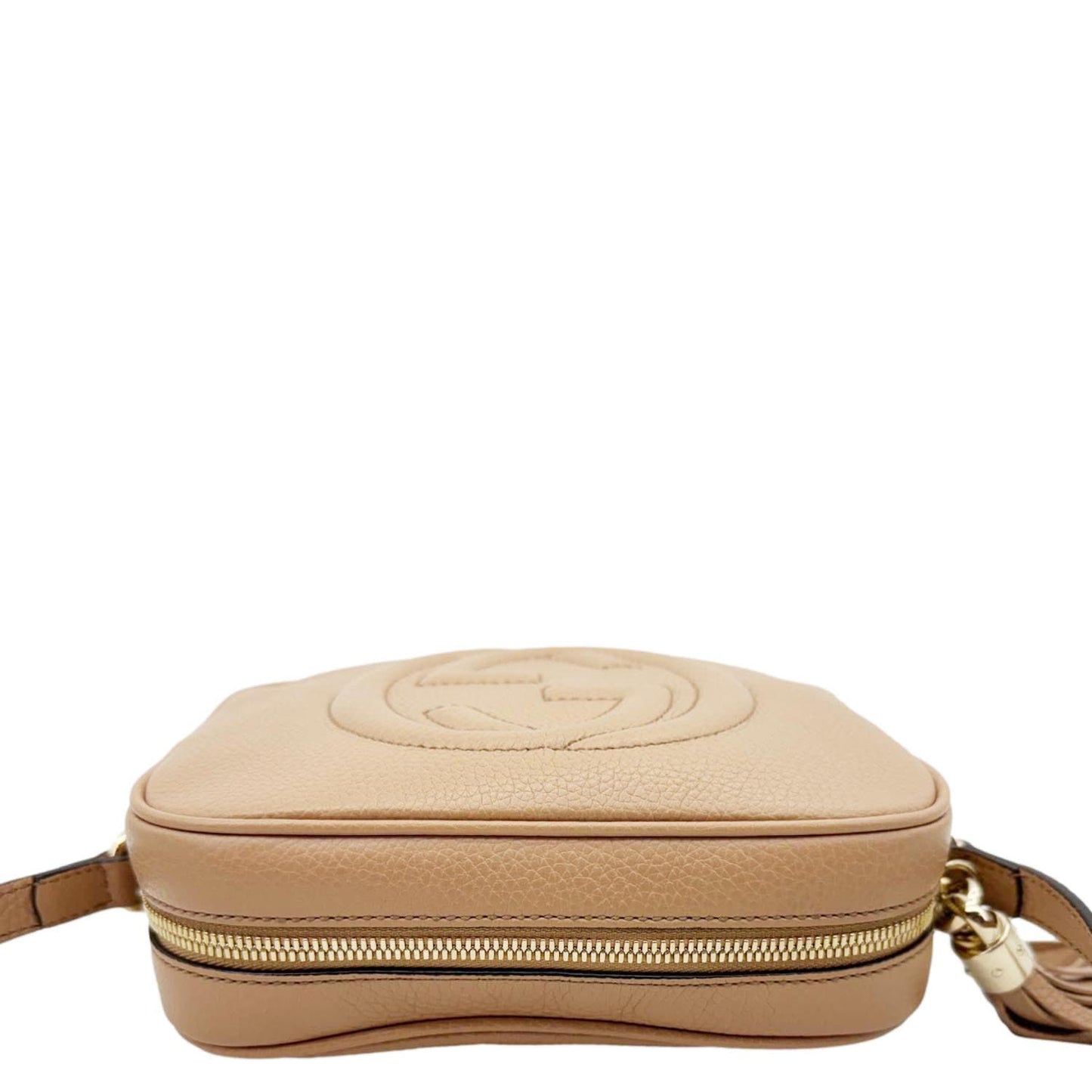 GUCCI Soho Disco Calfskin Leather Crossbody Bag Light Brown 306364