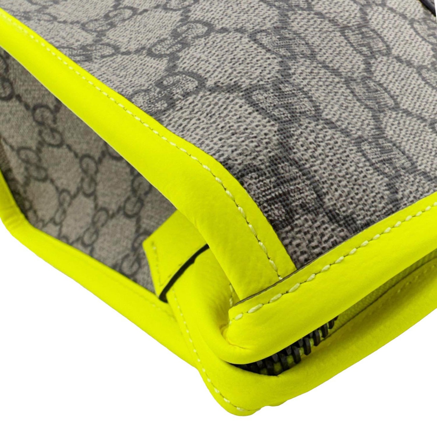 GUCCI Ophidia GG Supreme Toiletry Case Neon Yellow 598234