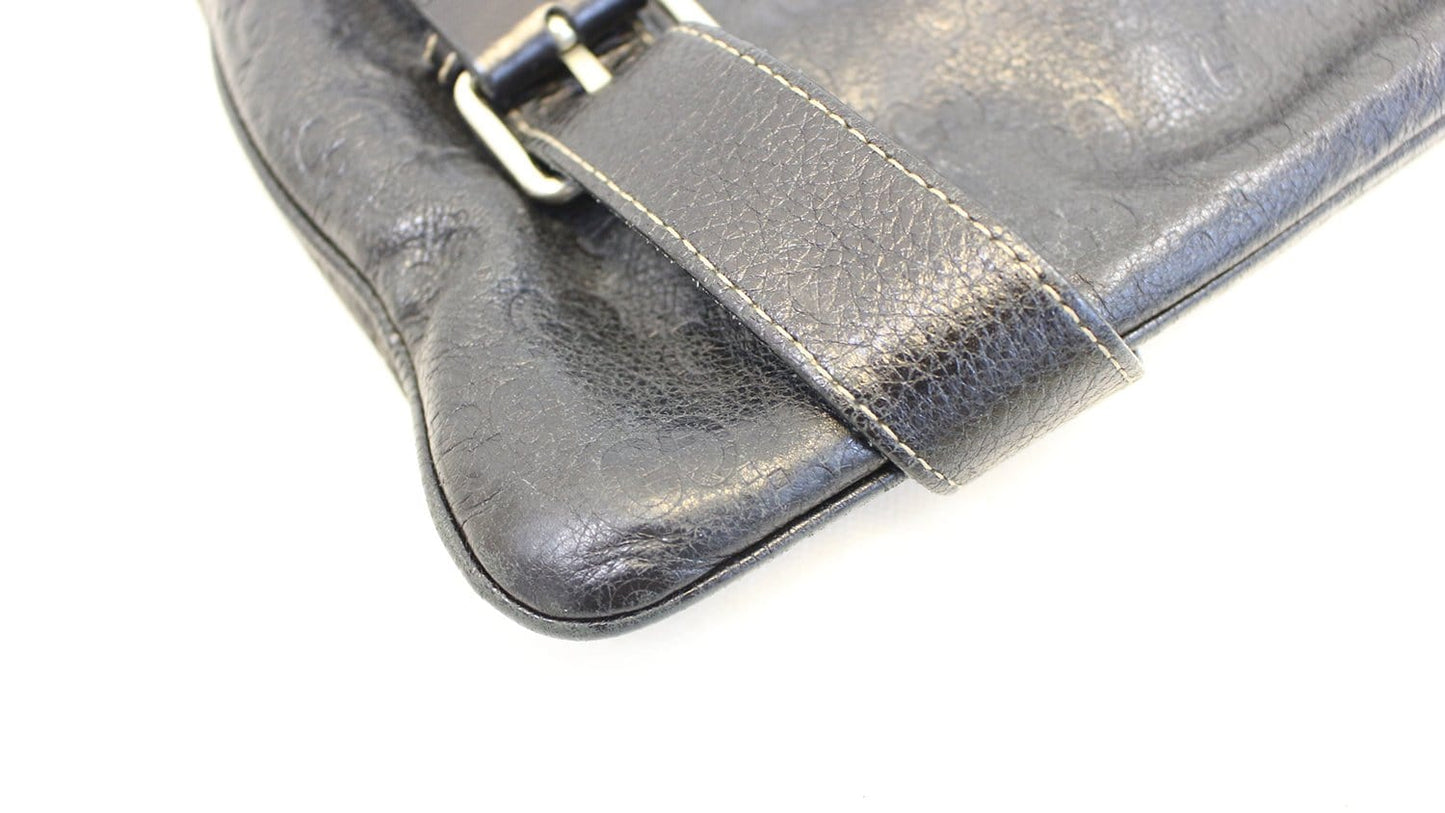 GUCCI Black Guccisima Leather Shima Crossbody Shoulder Bag 201446