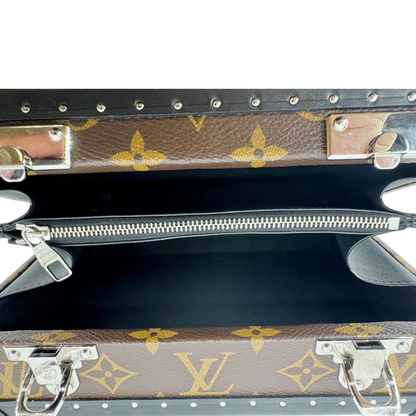 LOUIS VUITTON Clutch Box Monogram Macassar Canvas Crossbody Bag Brown