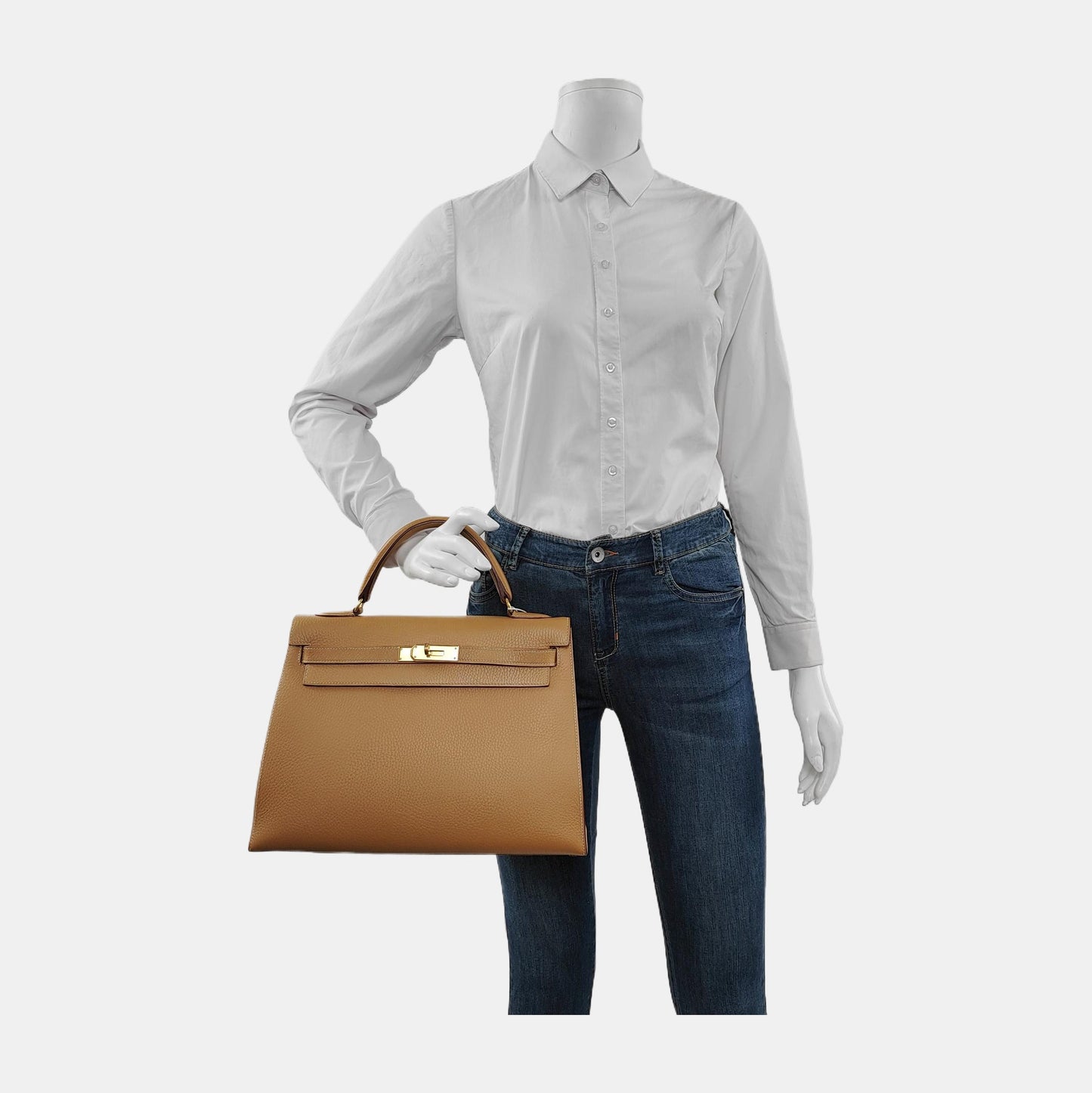 Hermes Kelly 32 Sellier 4B Biscuit Gold Togo Leather Gold HW 1996