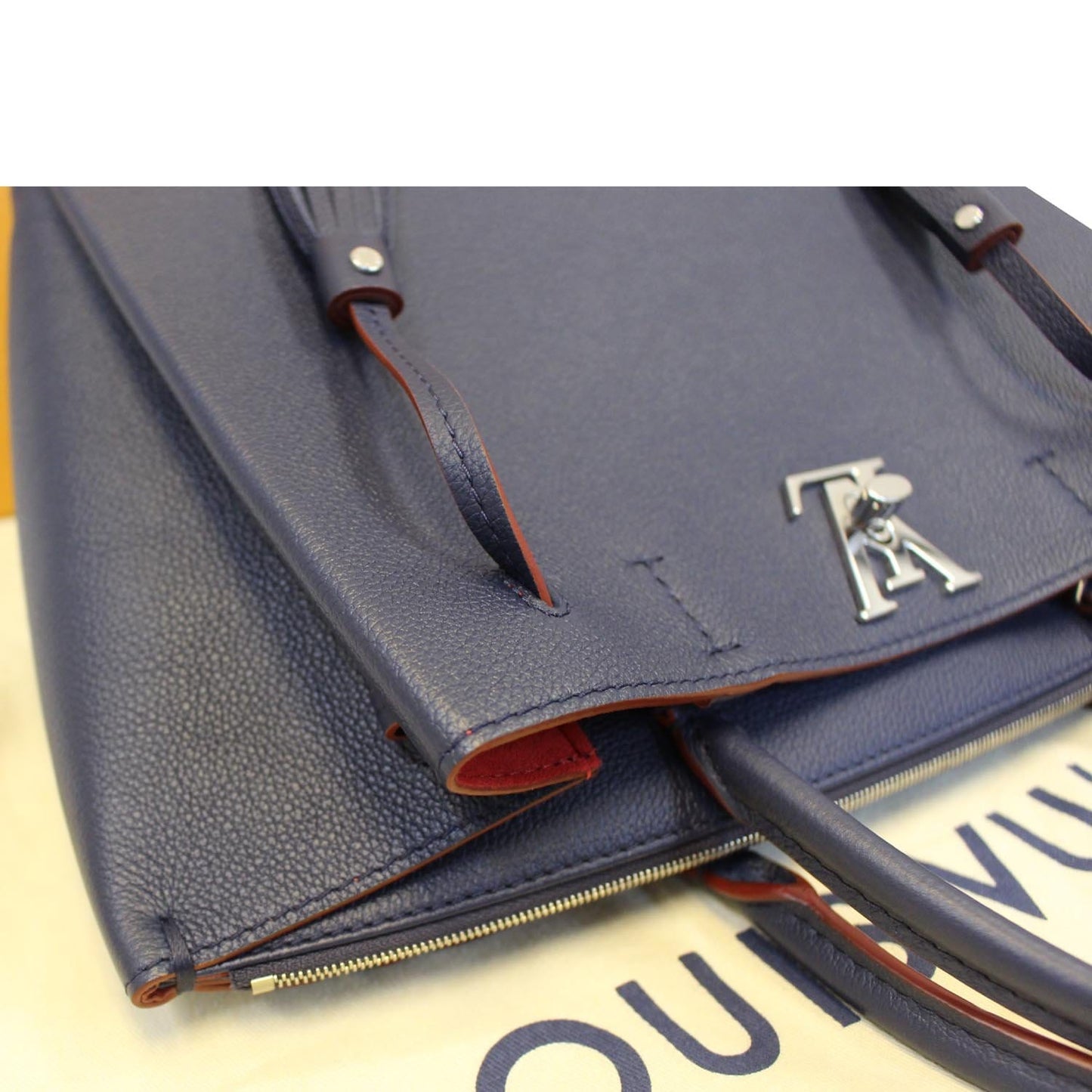 LOUIS VUITTON Lockmeto Marine Rouge Leather Shoulder Bag