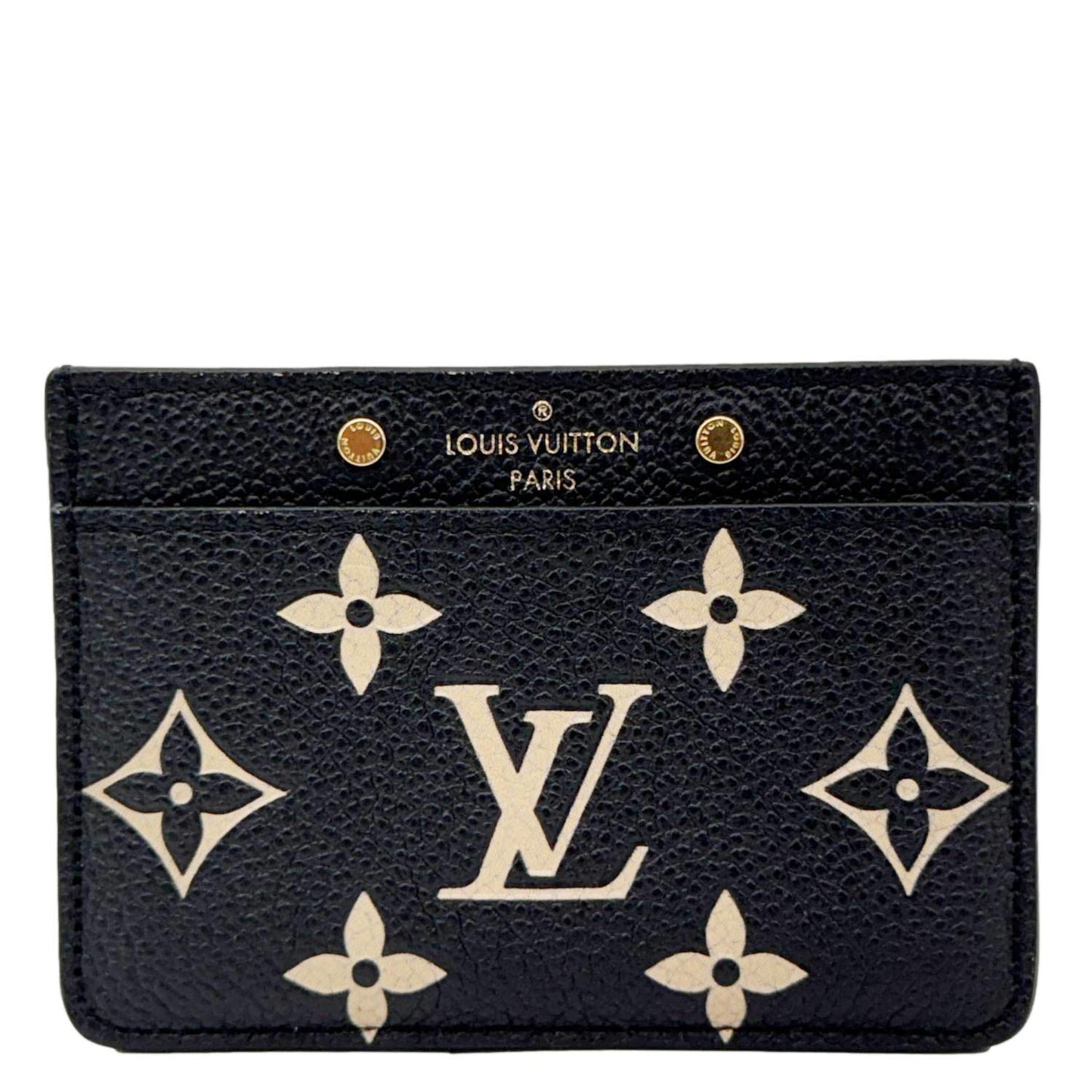 LOUIS VUITTON Monogram Empreinte Leather Card Holder Black