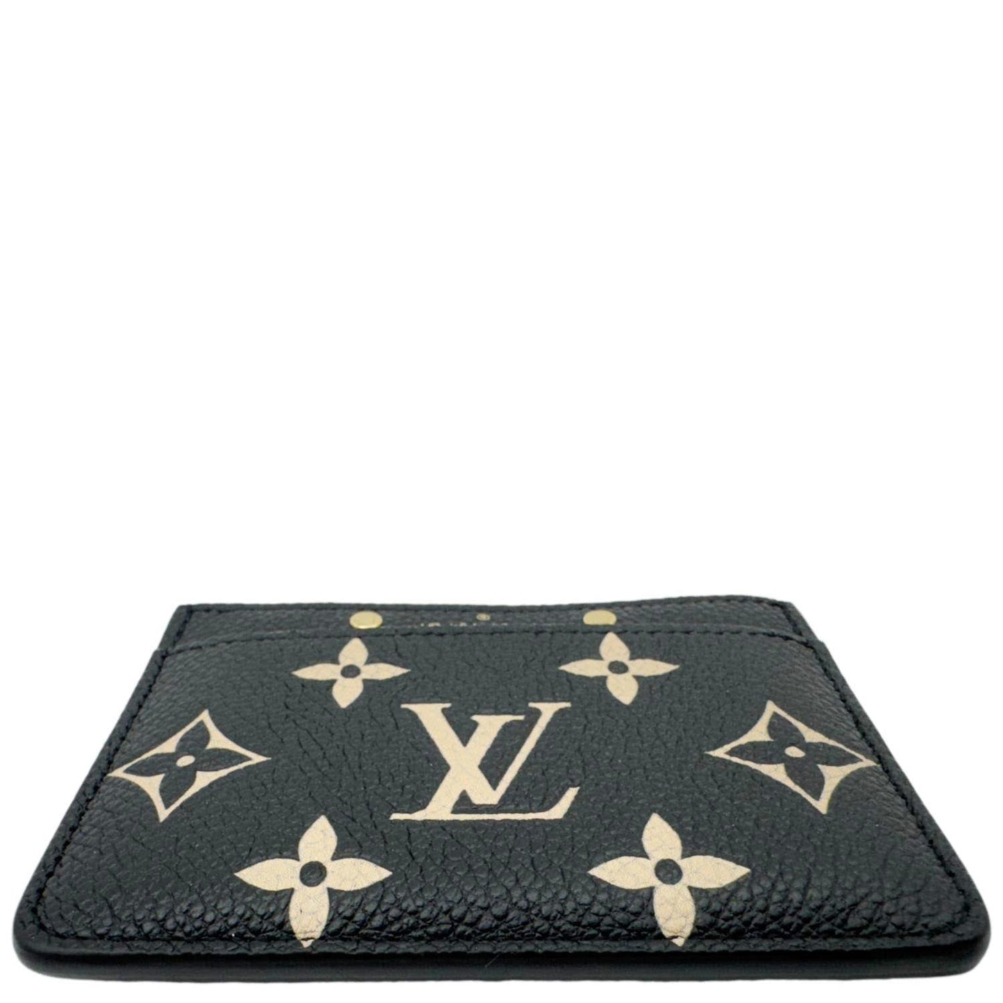 LOUIS VUITTON Monogram Empreinte Leather Card Holder Black