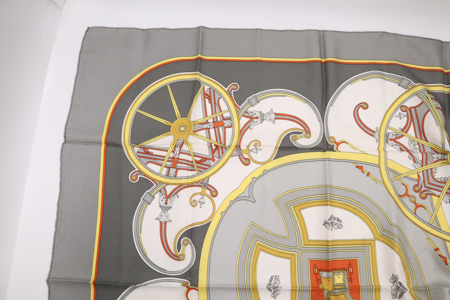 Hermes Carre 90 in Gray Silk