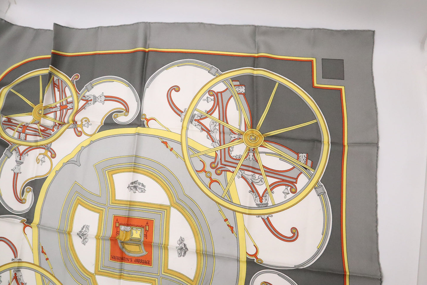 Hermes Carre 90 in Gray Silk