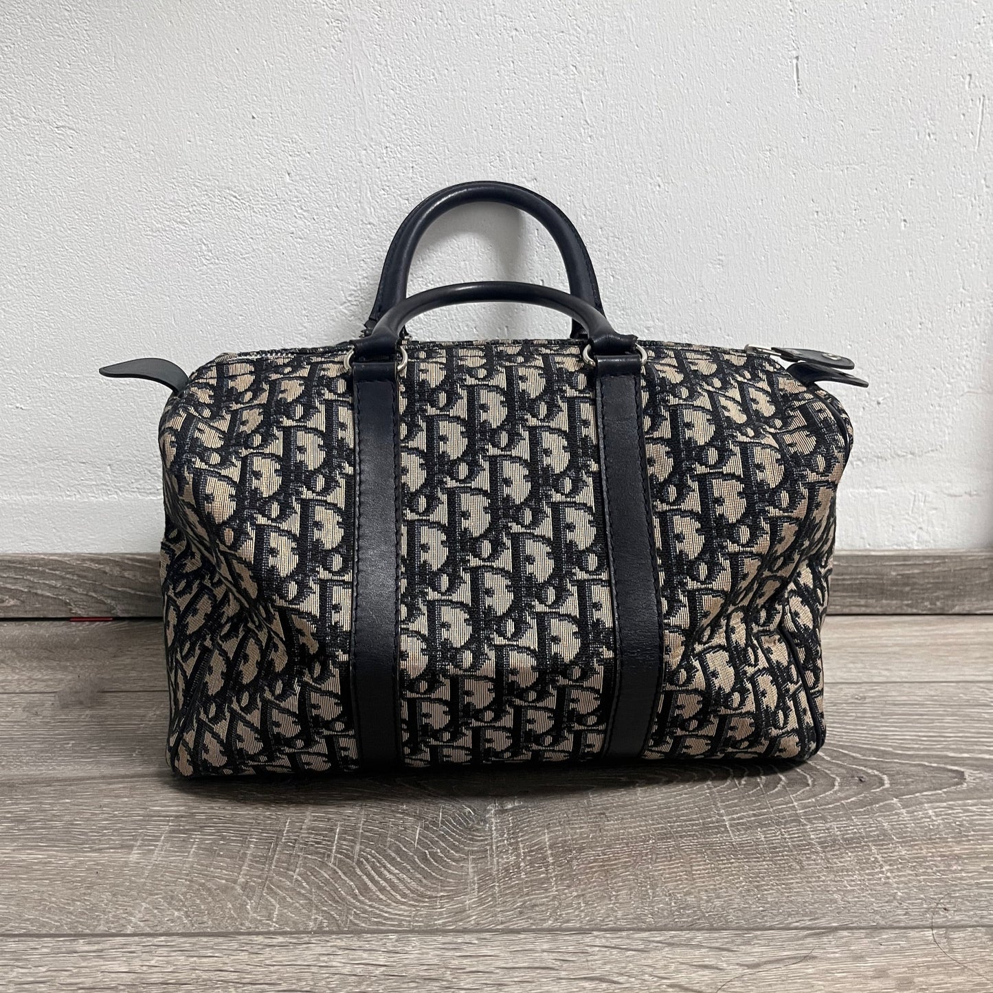 Dior Bowling Boston Bag Black Oblique Canvas