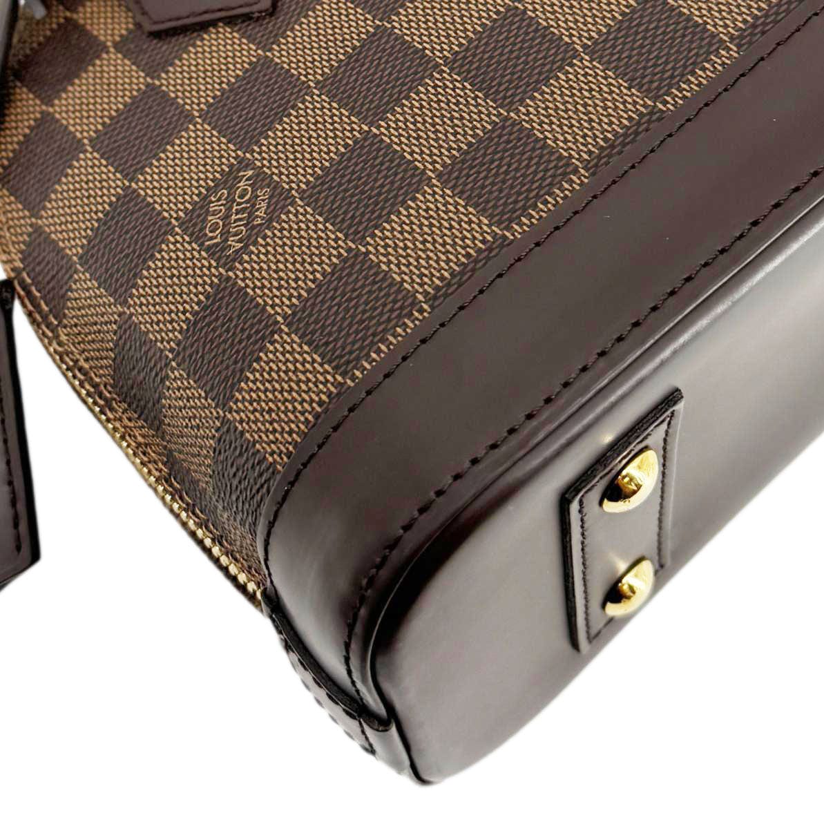 LOUIS VUITTON Alma BB Damier Ebene Satchel Shoulder Bag Brown
