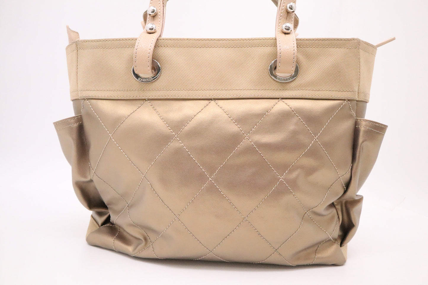 Chanel Paris Biarritz Tote Bag Large in Gold MattelassÃ© Leather
