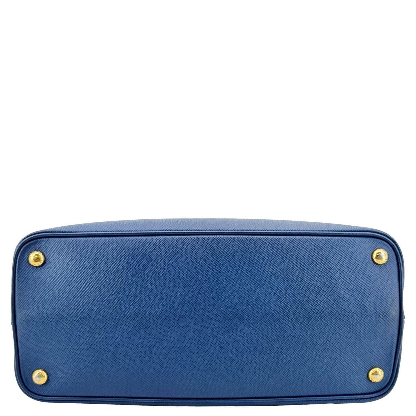 PRADA Double Handle Medium Saffiano Leather Shoulder Bag Navy Blue