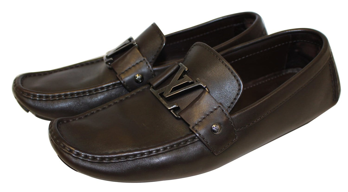 LOUIS VUITTON Dark Brown Monte Carlo Moccasins Driving Shoes