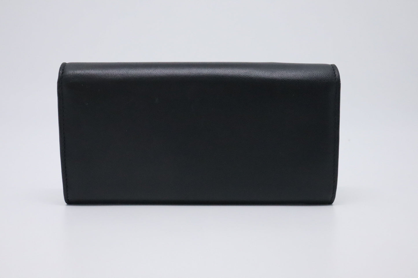 Celine Large Flap Wallet in Black Triomphe Leather